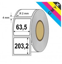 Digitalni tisk etiket 63,5 x 203,2 mm, R 2 mm