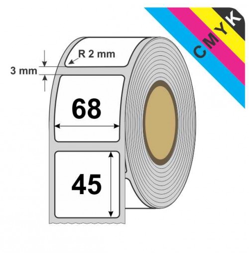 Digitalni tisk etiket 68 x 45 mm, R 2 mm
